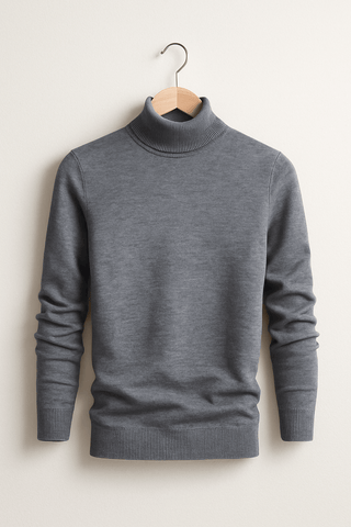 Kasper Rollkragenpullover mit Feinstrick - Strickwaren - Grau - Müller Mode