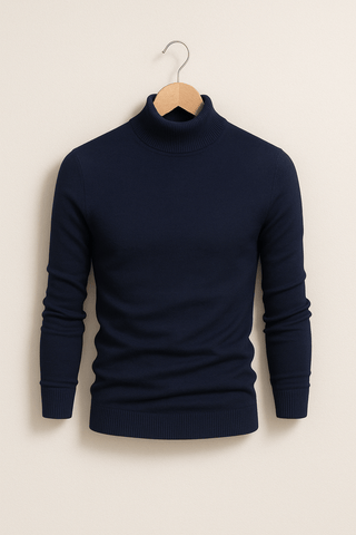 Kasper Rollkragenpullover mit Feinstrick - Strickwaren - Marineblau - Müller Mode