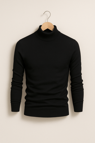 Kasper Rollkragenpullover mit Feinstrick - Strickwaren - Schwarz - Müller Mode