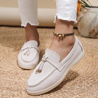 Kendy - Loafer aus Segeltuch - Knoten und Charme Detail - Loafers - Beige - Müller Mode