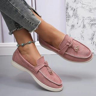 Kendy - Loafer aus Segeltuch - Knoten und Charme Detail - Loafers - Braun - Müller Mode