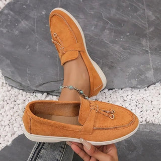 Kendy - Loafer aus Segeltuch - Knoten und Charme Detail - Loafers - Braun - Müller Mode