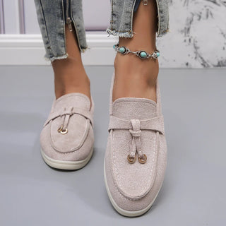 Kendy - Loafer aus Segeltuch - Knoten und Charme Detail - Loafers - Grau - Müller Mode