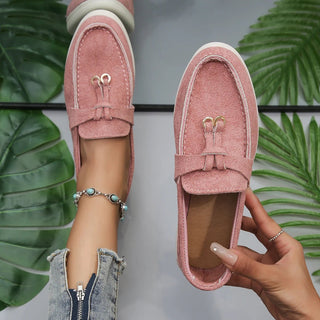 Kendy - Loafer aus Segeltuch - Knoten und Charme Detail - Loafers - Rosa - Müller Mode