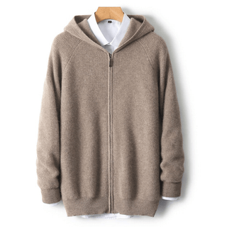 Kenton - Zip - Hoodie - Minimalistischer Rippstil - Sweatshirts & Hoodies - Kamel - Müller Mode