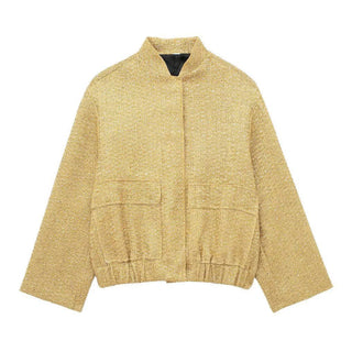 Kesia - Bomberjacke - Lockerer Pailletten - Stil - Bomberjacken - Gold (Ohne Pailletten) - Müller Mode