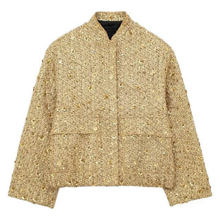 Kesia - Bomberjacke - Lockerer Pailletten - Stil - Bomberjacken - Gold (Pailletten) - Müller Mode