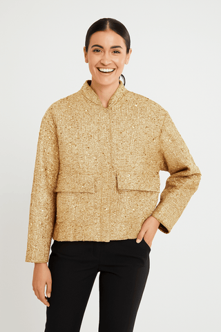 Kesia Pailletten - Bomberjacke - Bomberjacken - Gold (Pailletten) - Müller Mode