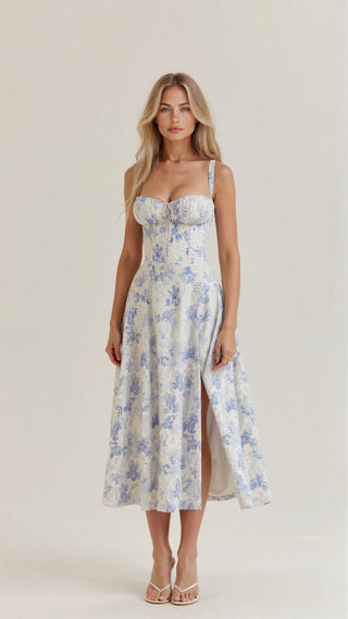 Kiana - Taillenkleid - Bustier - Design - Kleider - Blau - Müller Mode