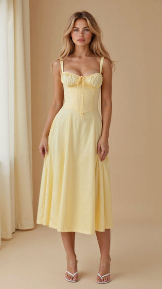 Kiana - Taillenkleid - Bustier - Design - Kleider - Hellgelb - Müller Mode