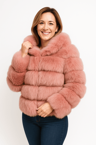 Kirsten Kunstfelljacke Flauschig Kurz - Jacken - Rosa - Müller Mode
