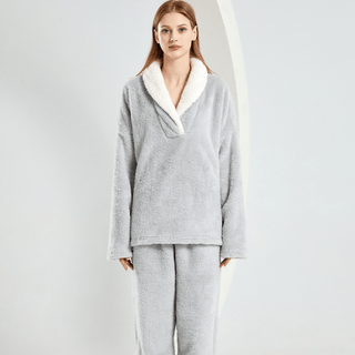 Krista - Pyjama - Set aus dickem Fleece - Sets - Grau - Müller Mode
