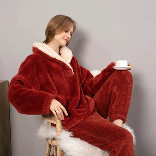 Krista - Pyjama - Set aus dickem Fleece - Sets - Rot - Müller Mode