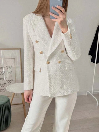 Krizzy - Tweed - Blazer - Zweireihiger Stil - Blazers - Weiß - Müller Mode