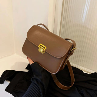 Laina - Leder - Umhängetasche - Quadratischer Retro - Stil - Schultertaschen - Braun - Müller Mode