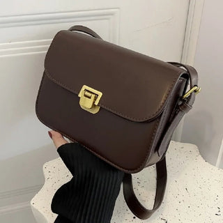 Laina - Leder - Umhängetasche - Quadratischer Retro - Stil - Schultertaschen - Schwarz - Müller Mode