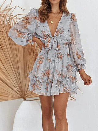 Lana - Kleid - Rüschen Schleife - Kleider - Blau - Müller Mode