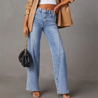 Laney Gerade Geschnittene Jeans mit Hoher Taille - Jeans - Blau - Müller Mode