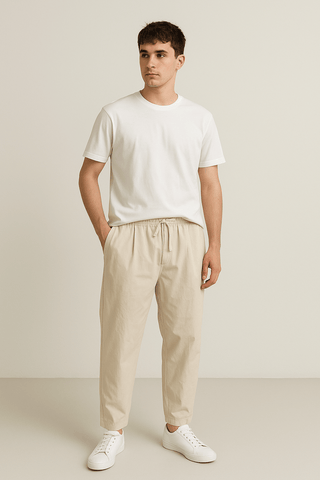 Laurentius Freizeithose mit Kordelzug - Hosen - Beige - Müller Mode