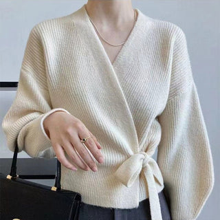Leighanne - Strickpullover - Wickel - Stil - Strickwaren - Beige - Müller Mode