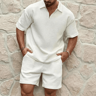 Leopold Kurzarm - Polo mit Shorts Set - Sets - Weiß - Müller Mode