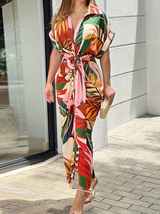 Liane - Kleid - Kragen und Gürtel - Kleider - Mehrfarbig - Müller Mode