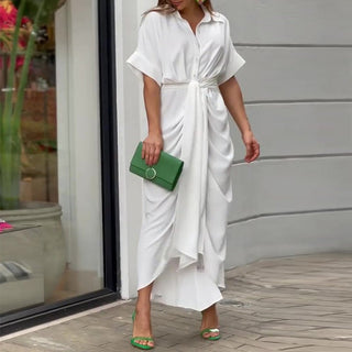 Liane - Kleid - Kragen und Gürtel - Kleider - Weiß - Müller Mode