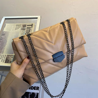 Lilliana - Leder - Umhängetasche - Kettenriemen - Schultertaschen - Khaki - Müller Mode