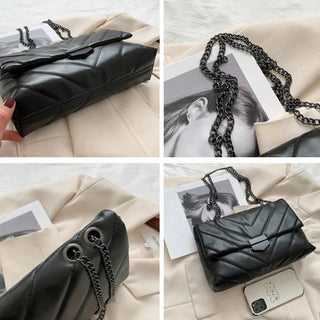 Lilliana - Leder - Umhängetasche - Kettenriemen - Schultertaschen - Khaki - Müller Mode