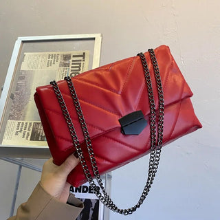 Lilliana - Leder - Umhängetasche - Kettenriemen - Schultertaschen - Rot - Müller Mode