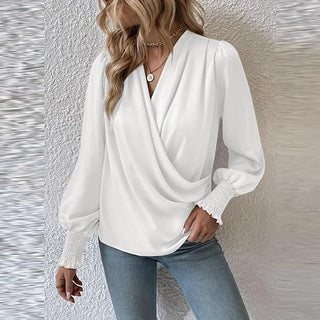 Lilou - Bluse - Plissee - Puffärmel - Bluse - Weiß - Müller Mode