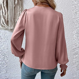 Lilou - Bluse - Plissee - Puffärmel - Bluse - Rosa - Müller Mode