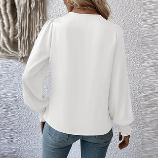 Lilou - Bluse - Plissee - Puffärmel - Bluse - Weiß - Müller Mode