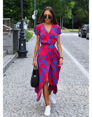 Linn - Hochwertig - Atmungsaktiv - Kleider - Rot / Blau - Müller Mode