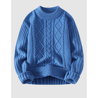 Lonnie - Strickpullover - Zopfmuster - Strickwaren - Blau - Müller Mode