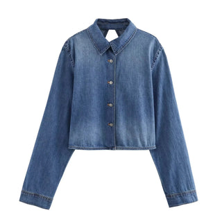 Luana - Gekürzte Denim - Jacke - Offener Rückenstil - Leichte Jacken - Blau - Müller Mode