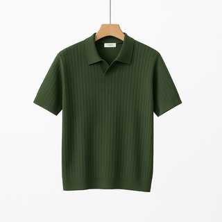 Lucas Strick Poloshirt Herren Kurzarm - Polos - Armeegrün - Müller Mode