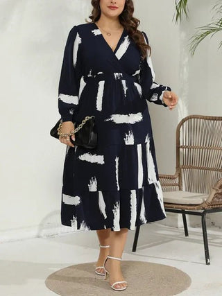 Lyn - Casual Kleid - Lange Ärmel Rüschen - Kleider - Dunkelblau - Müller Mode