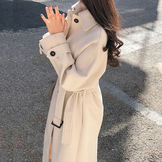 Maia - Langer Trenchcoat - Geknöpft & Mit Gürtel - Leichte Jacken - Beige - Müller Mode