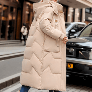 Majken - Lange Pufferjacke - Winterparka - Pufferjacken - Khaki - Müller Mode
