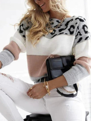 Malou - Pullover mit Leopardenmuster - Strickwaren - Rosa - Müller Mode