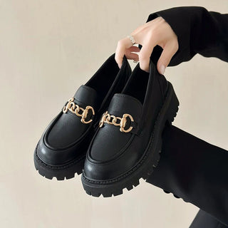 Marceline - Plateau - Loafer - Metallketten - Charme - Loafers - Schwarz Matt - Müller Mode