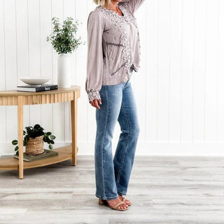 Maren - Bauchfreie Hose - Jeans - Hellblau - Müller Mode