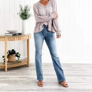 Maren - Bauchfreie Hose - Jeans - Hellblau - Müller Mode