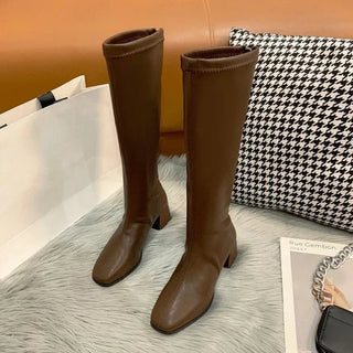 Marinella - Kniehohe Stiefel - Wintermode - Stiefel - Braun - Müller Mode