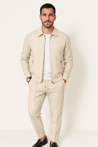 Martin Waffelstrick - Set - Sets - Beige - Müller Mode