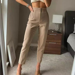 Maryanne - Formelle Cropped - Hose - Hochtaillierter Stil - Stoffhosen - Minze - Müller Mode