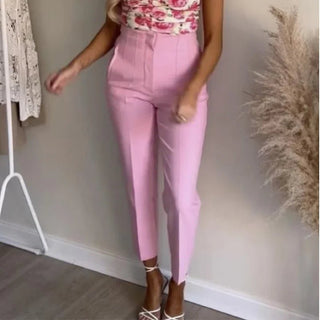 Maryanne - Formelle Cropped - Hose - Hochtaillierter Stil - Stoffhosen - Minze - Müller Mode