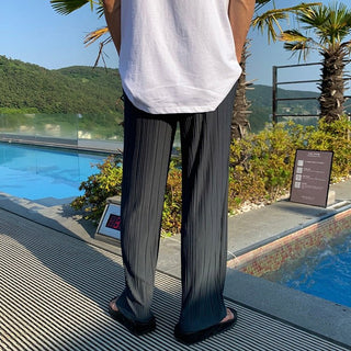 Mateusz Gestreiftehose mit Kordelzug - Hosen - Schwarz - Müller Mode