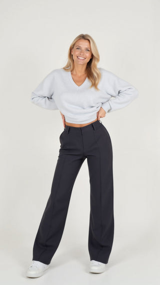 Mathilda Hose mit Weitem Bein - Stoffhosen - Blau - Müller Mode